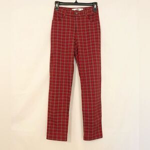 Hollister red plaid pants size XS “ultra high-rise advanced stretch”
